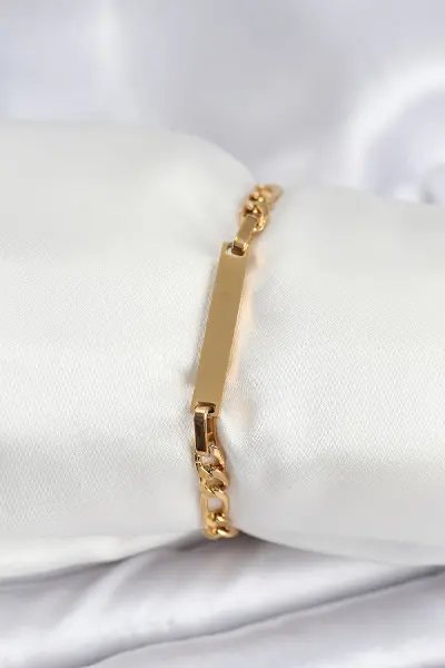316L Çelik Gold Renk Yazı Yazmaya Uygun Kadın Bileklik TJ-BB7916
