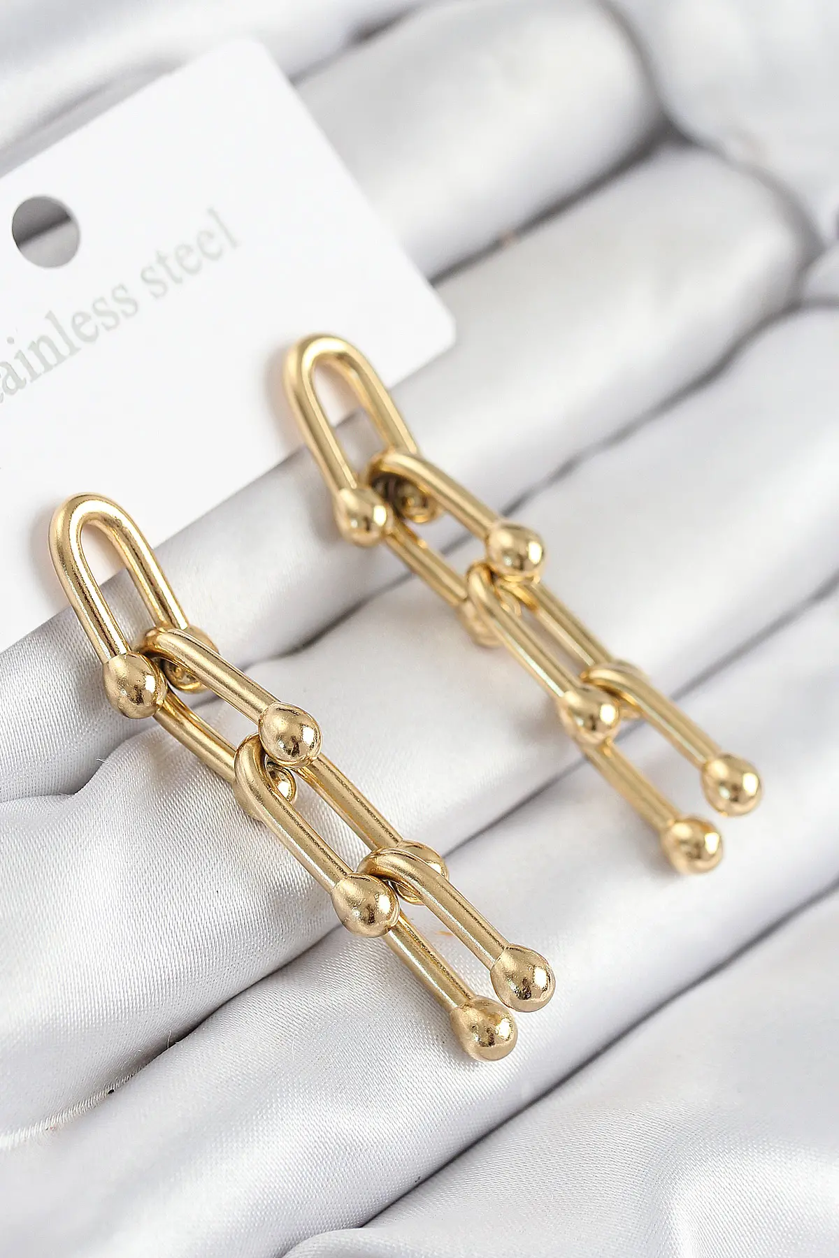 316L Çelik Sallantılı Model Gold Renk Kadın Küpe TJ-BKP11213