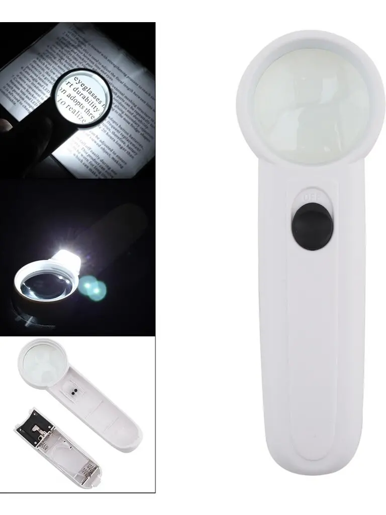 15X Çok Fonksiyonlu 2 Led Işıklı Taşınabilir El Büyüteç