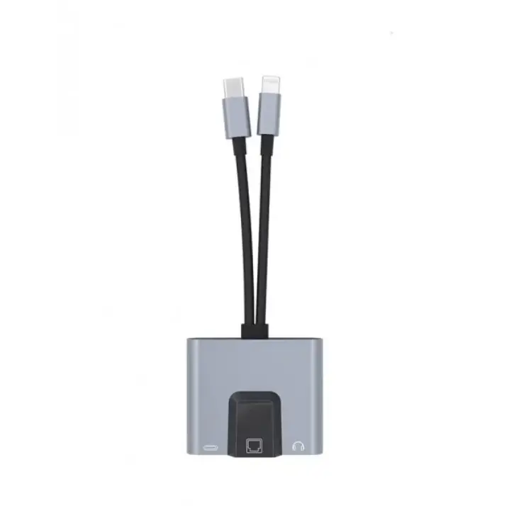 ZR815 Lightning Type-C 3 İn 1 Ethernet Çevirici Aux