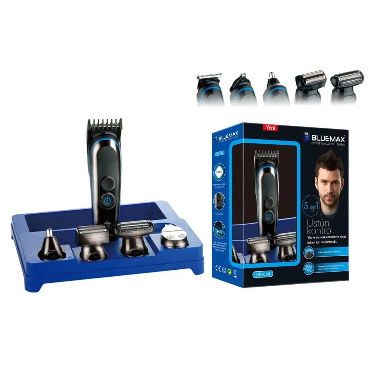 5 IN 1 Saç Sakal Burun Traş Makinesi KP-690