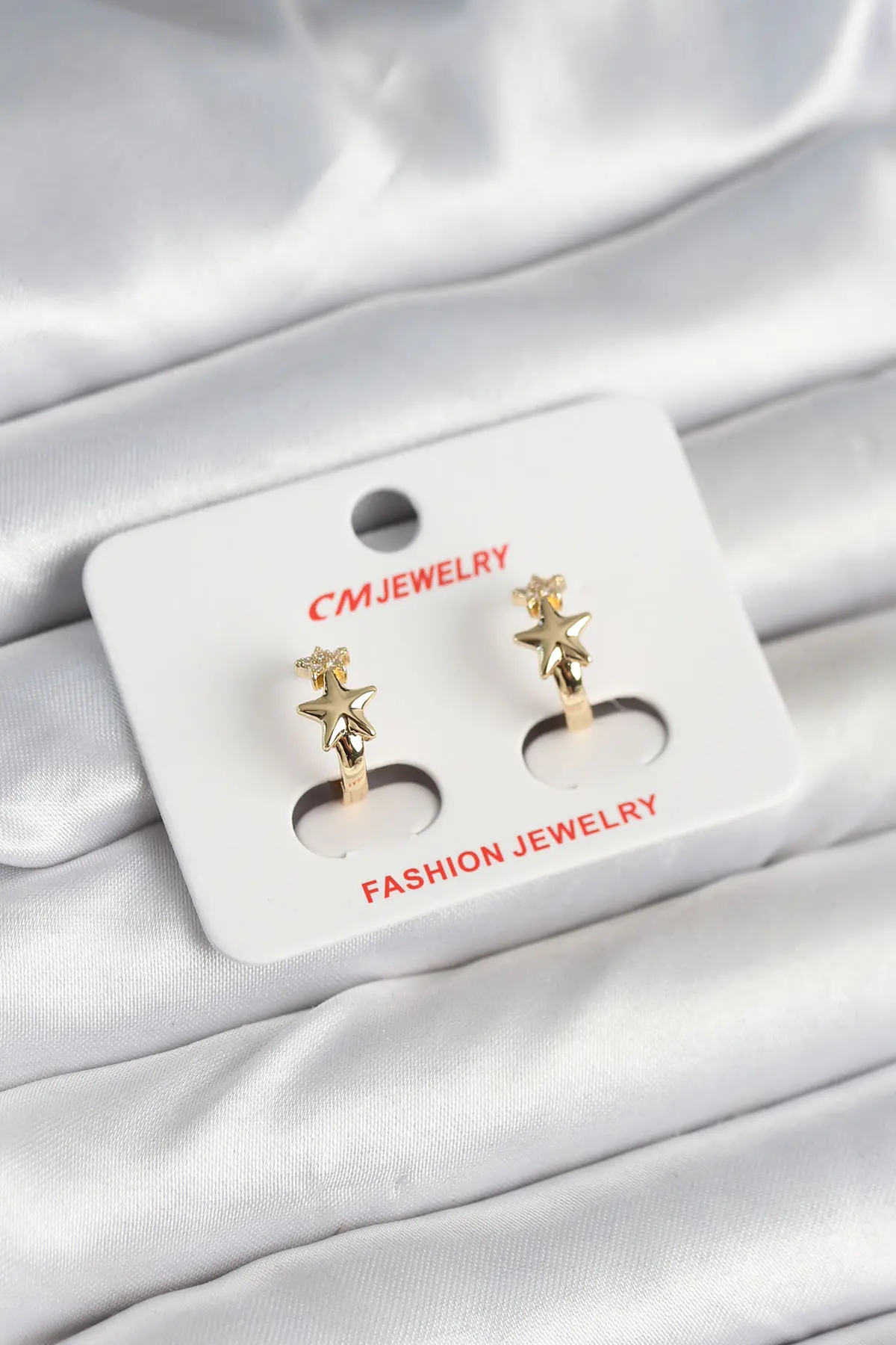 Pirinç Gold Renk Yıldız Kadın Küpe TJ-BKP11242