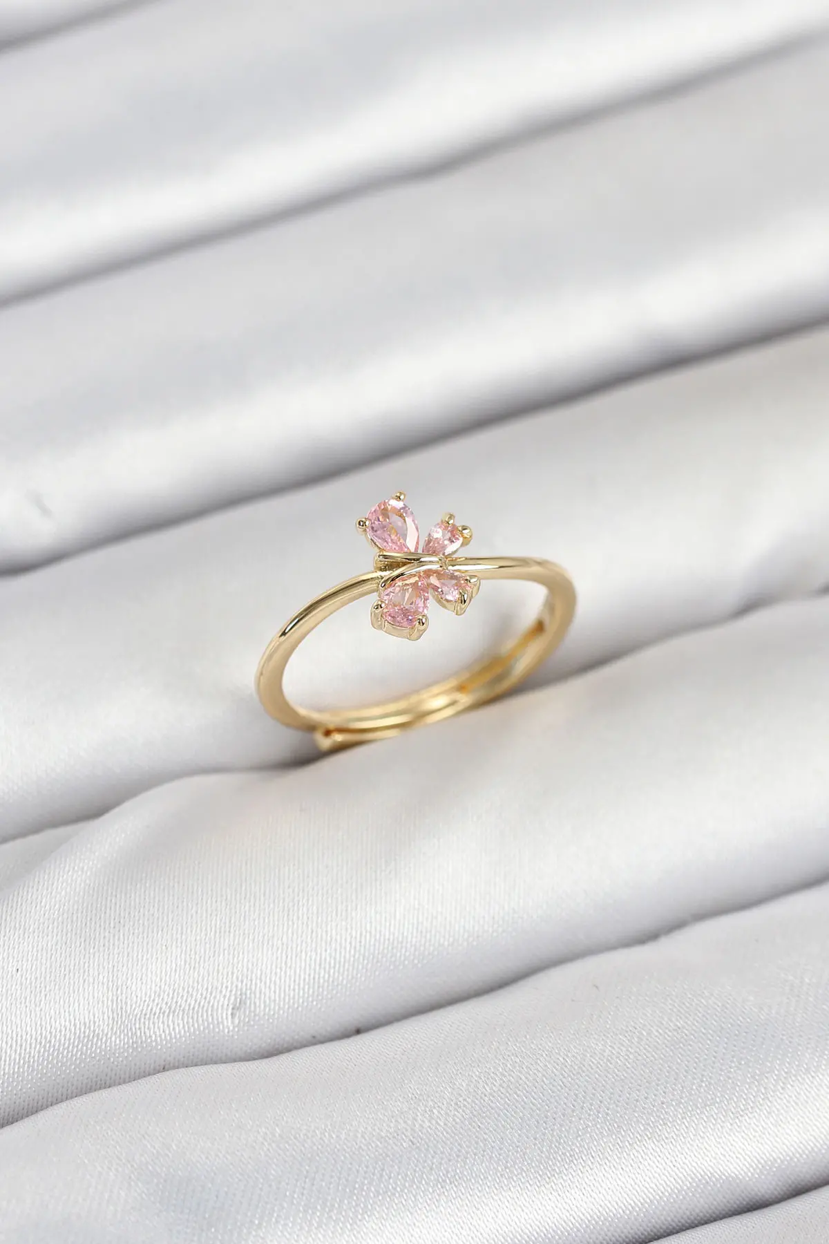 Pirinç Gold Renk Pembe Kadın Yüzük TJ-BYK3870