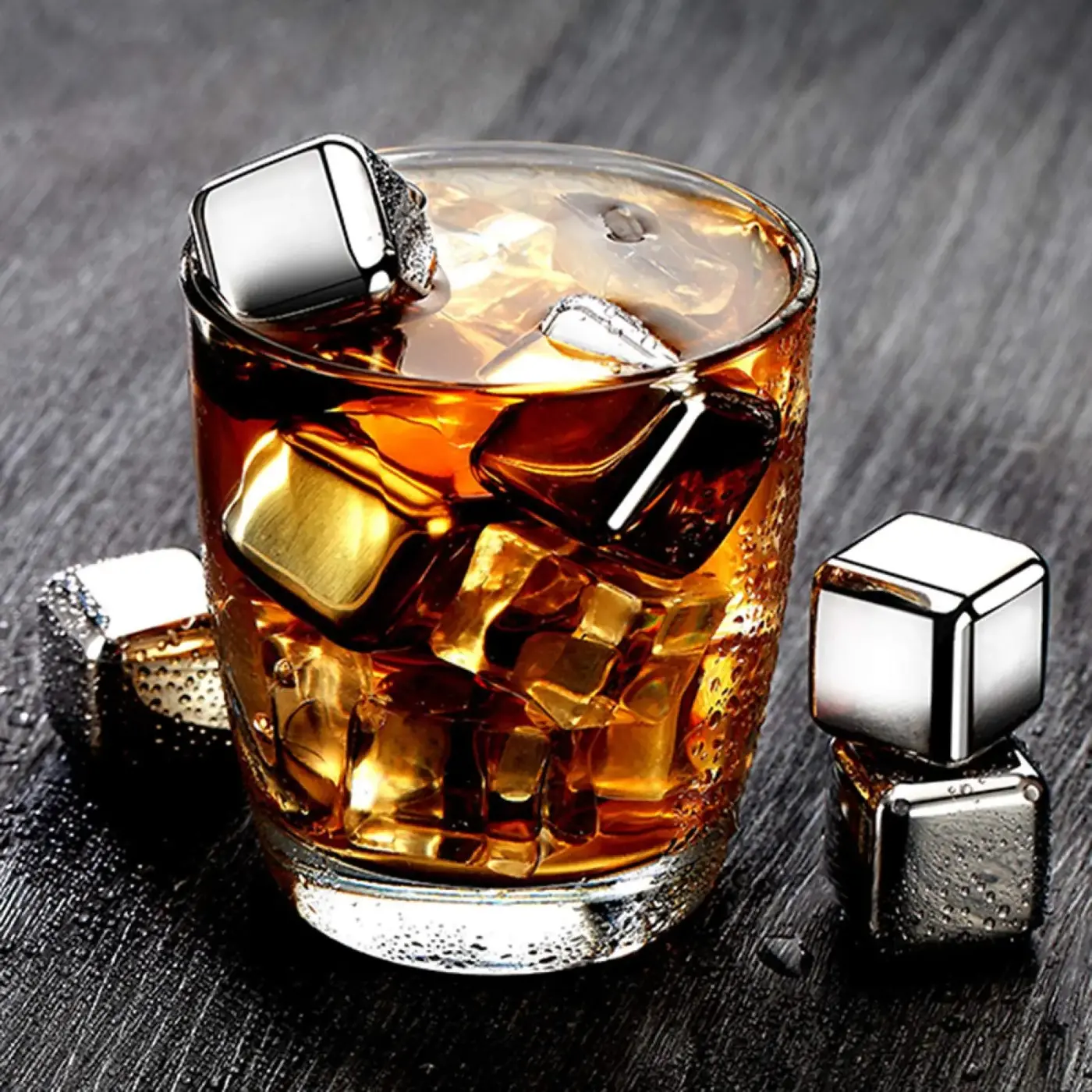 6 Parça Metal Kaplama Soğutma Buz Küpü