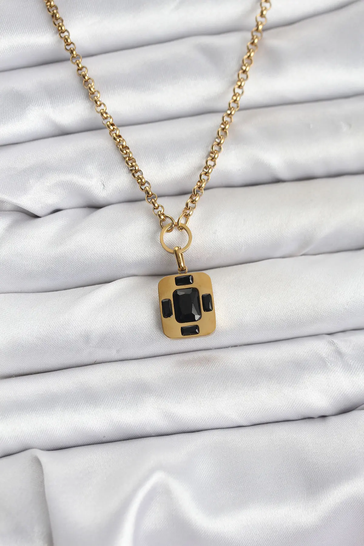 316L Çelik Zincir Gold Renk Vintage Model Kadın Kolye TJ-BKO10687