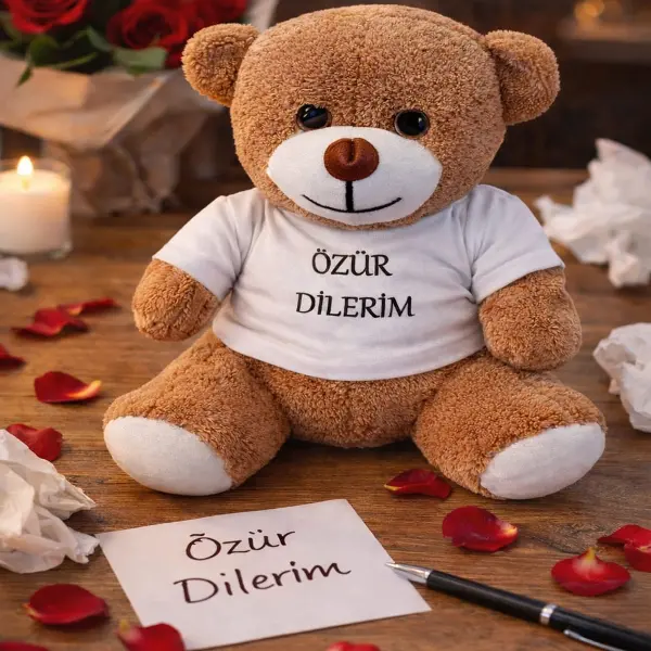Özür Dilerim Tişörtlü Oyuncak Ayıcık