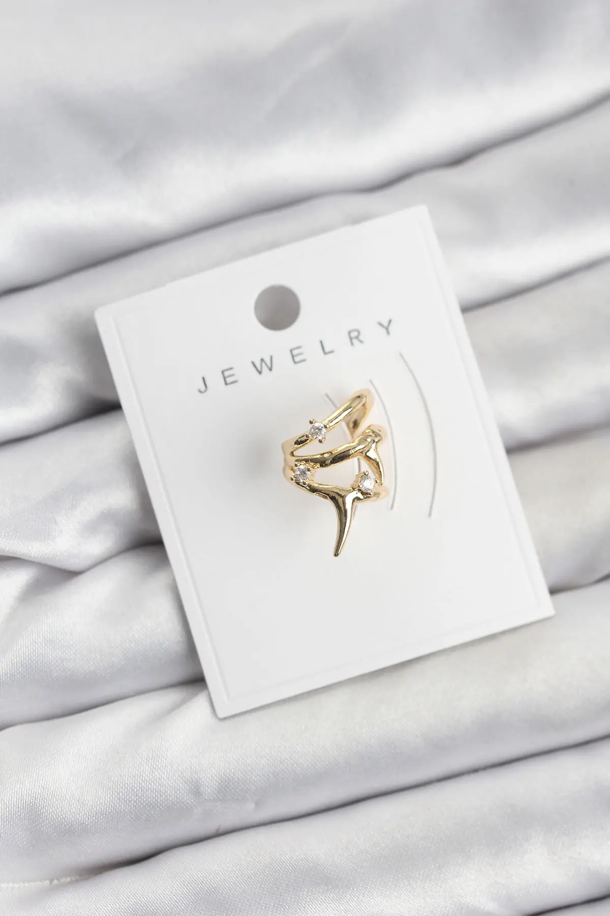 Gold Renk Pirinç Diken Model Kıkırdak Earcuff Küpe TJ-BKP11621