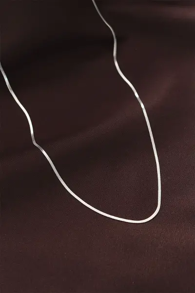 Çelik Gümüş Renk 60 cm İnce İtalyan Zincir Kolye TJ-BKO6226