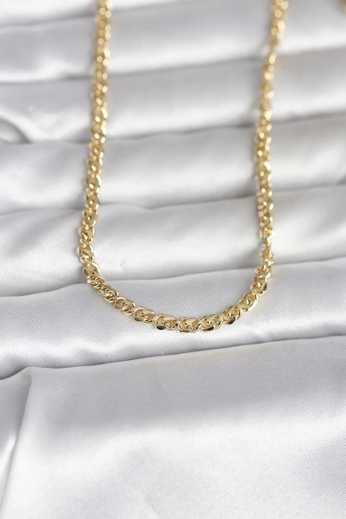 CM 14K Gold Renk Zincir Model 60 cm Kadın Kolye TJ-BKO10993