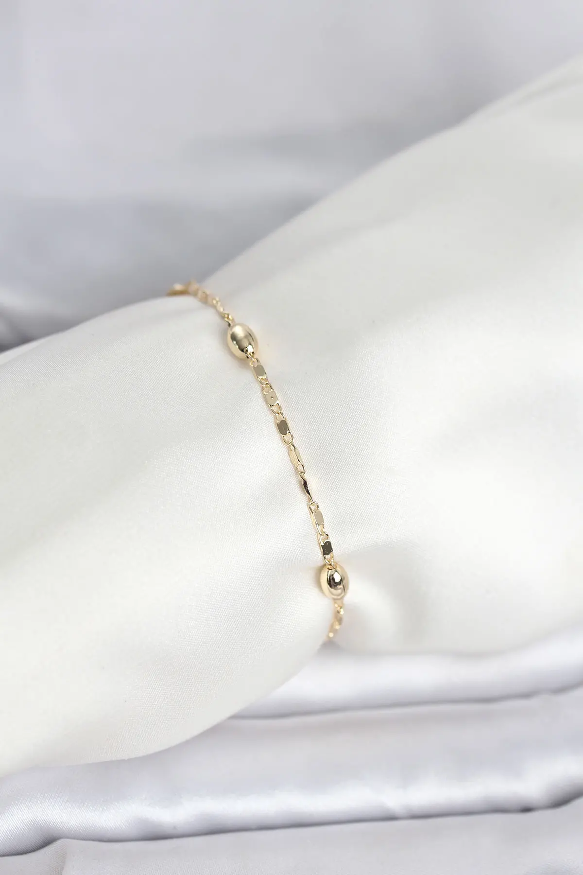 CM 14K Gold Renk Damla Topçuk Model Kadın Bileklik TJ-BB8284