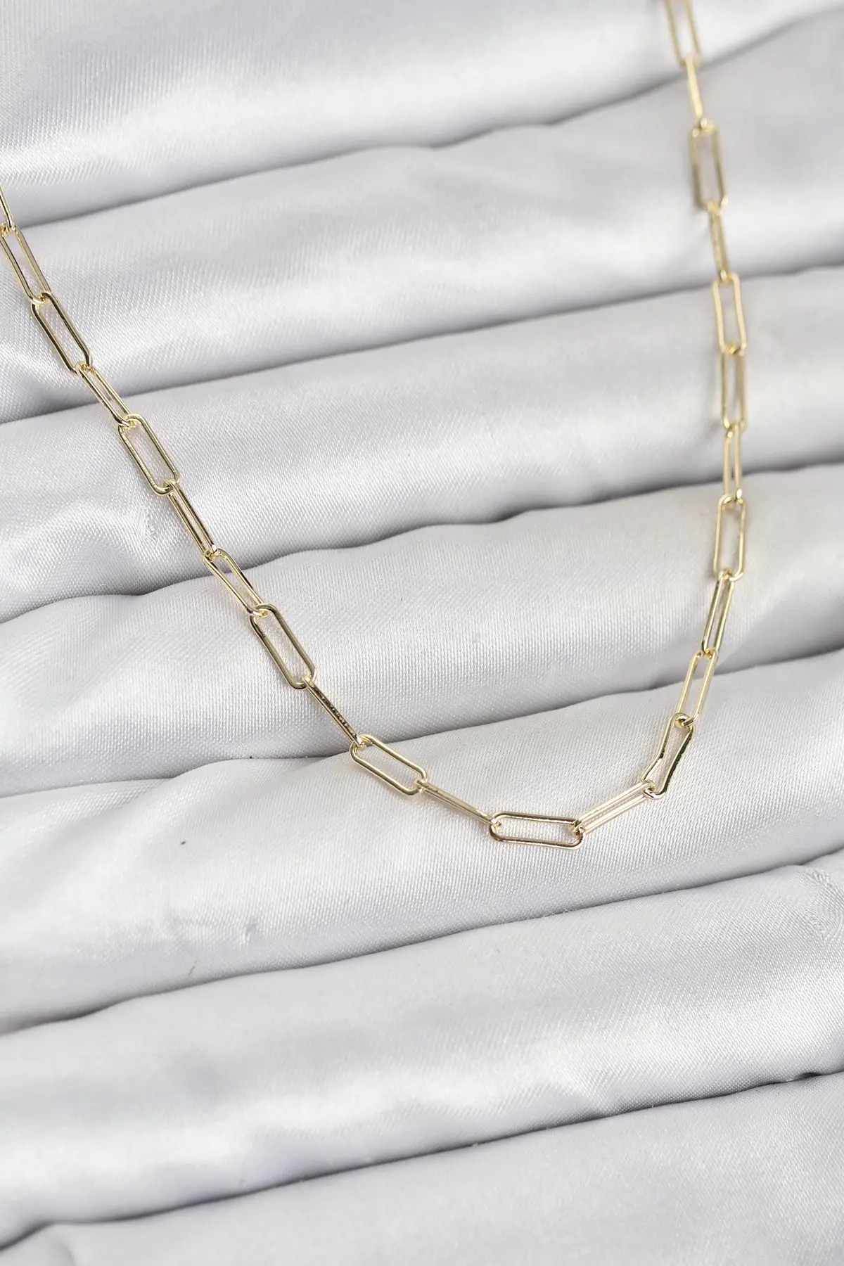 CM 14K Gold Renk Pirinç Ataç Zincir Kadın Kolye TJ-BKO10925