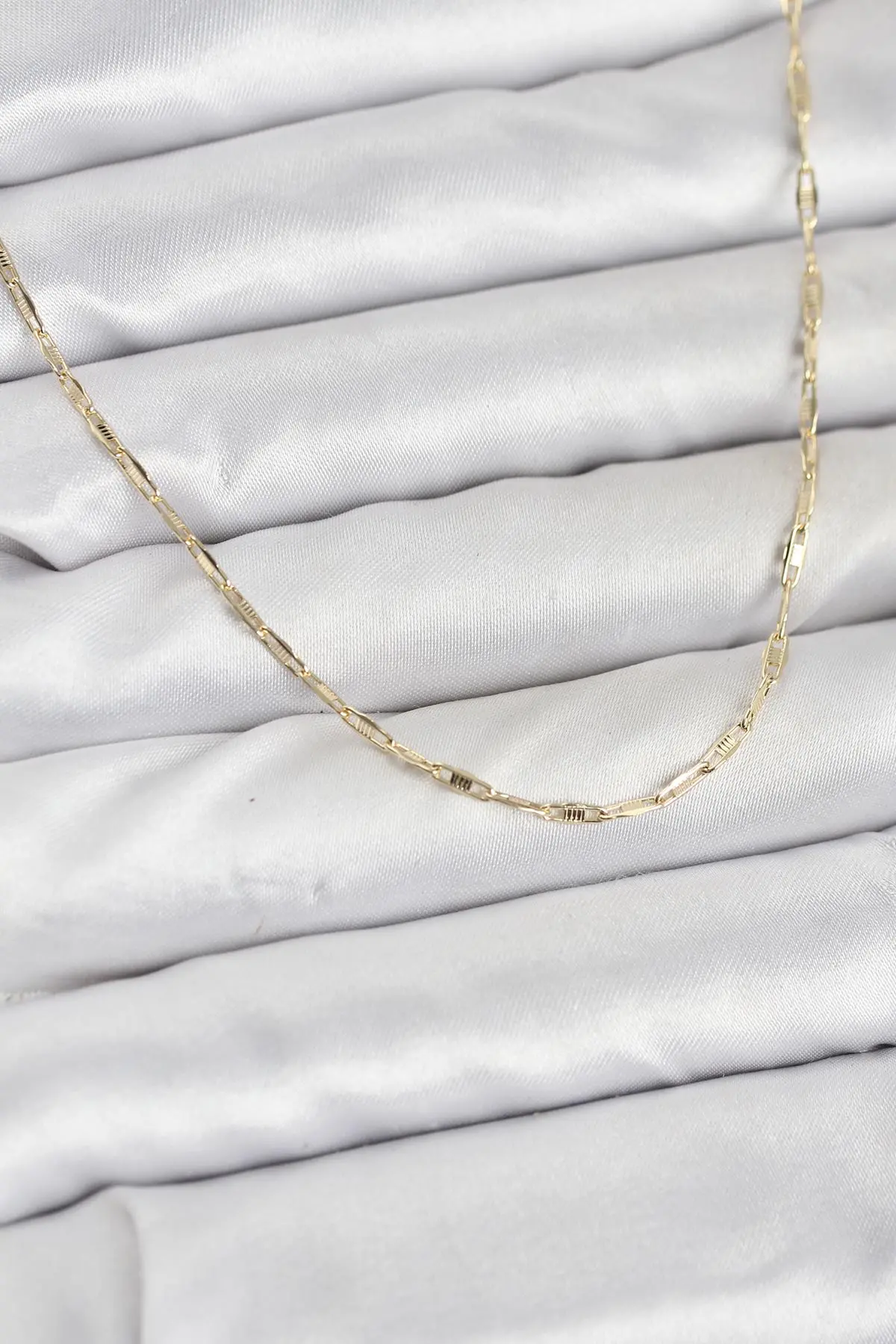 CM 14K Gold Renk Pirinç Ataç Zincir 60 cm Kadın Kolye TJ-BKO10928