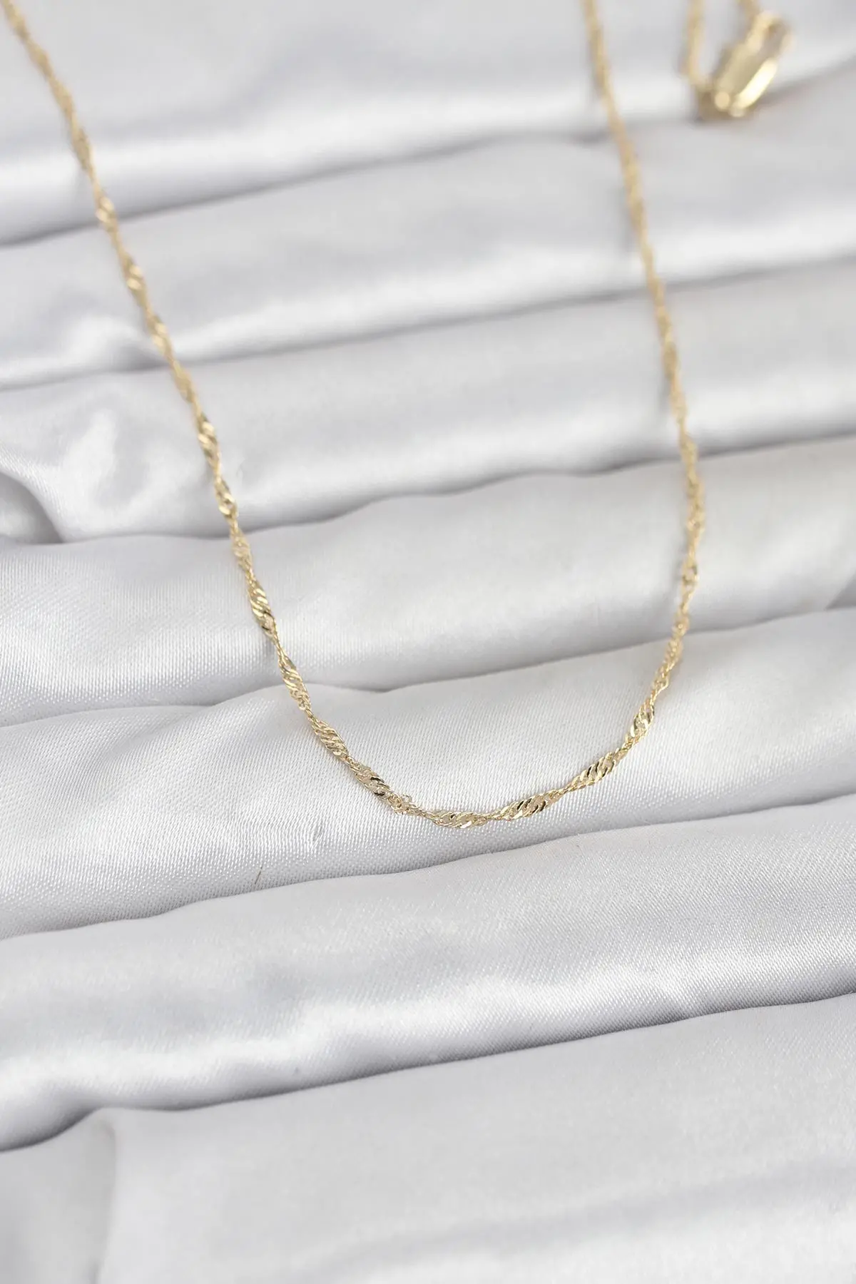 CM 14K Gold Renk Burgu Model 60 cm Kadın Kolye TJ-BKO10942