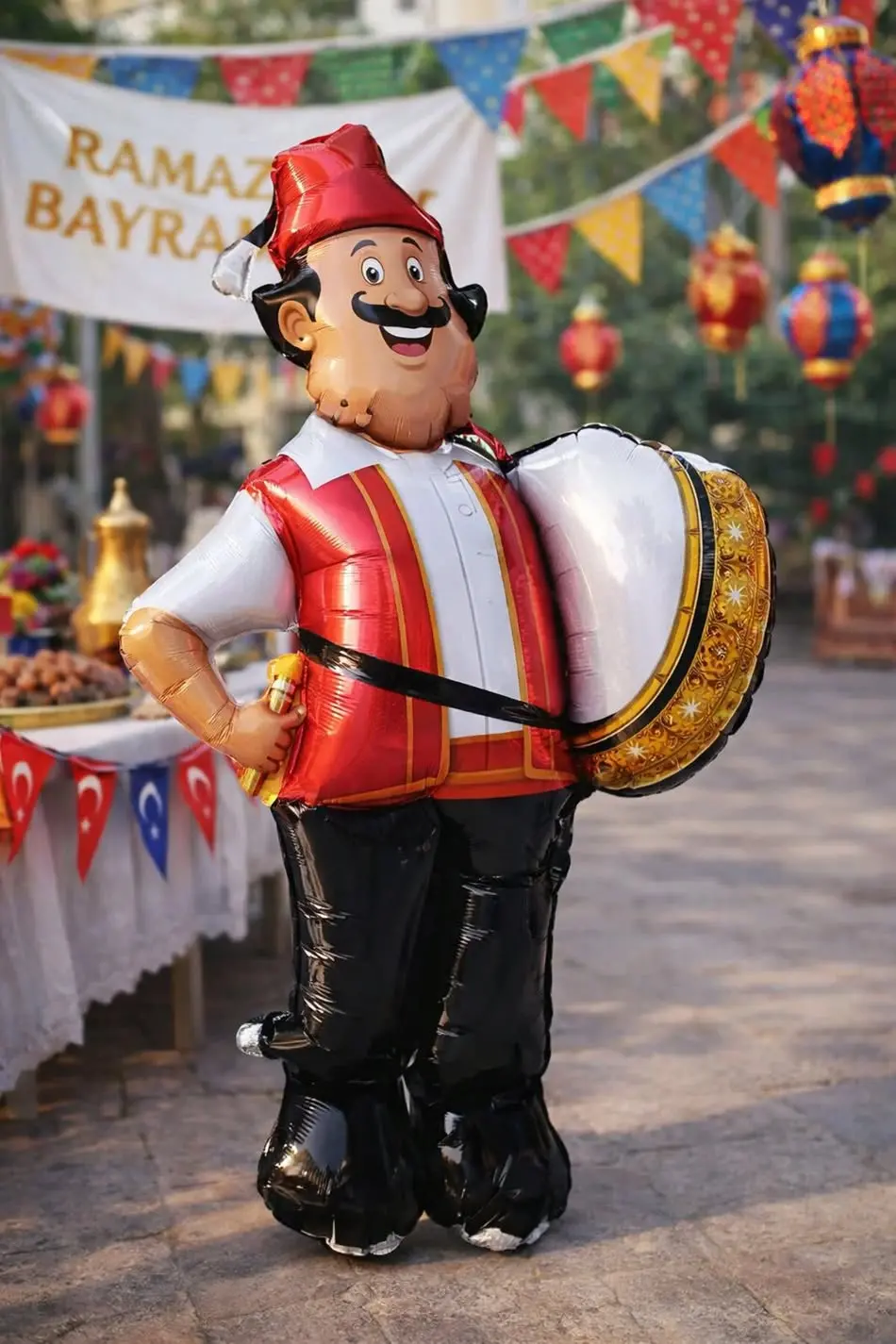 Ramazan Bayramı Süsleme Dekoru - Ramazan Davulcusu Folyo Balon 120 Cm