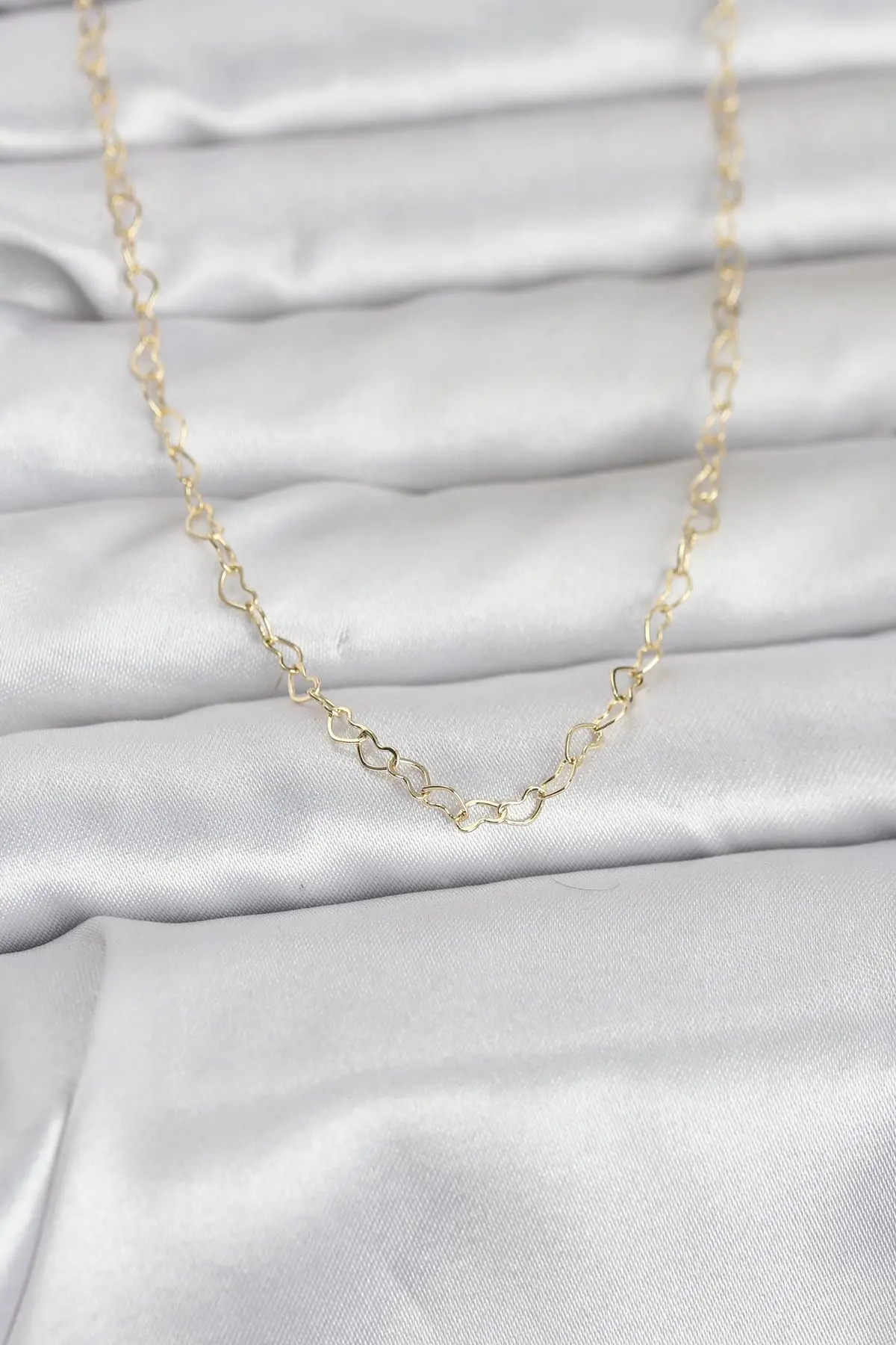 CM 14K Gold Renk Kalp Zincirli 60 cm Kadın Kolye TJ-BKO10953