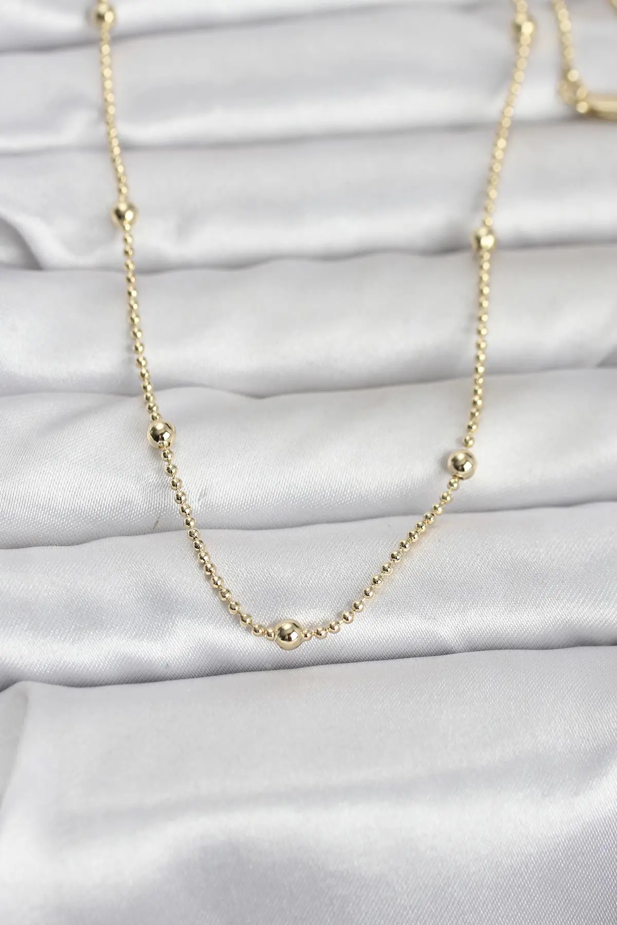 CM 14K Gold Renk Top Zincir 60 cm Kadın Kolye TJ-BKO10960