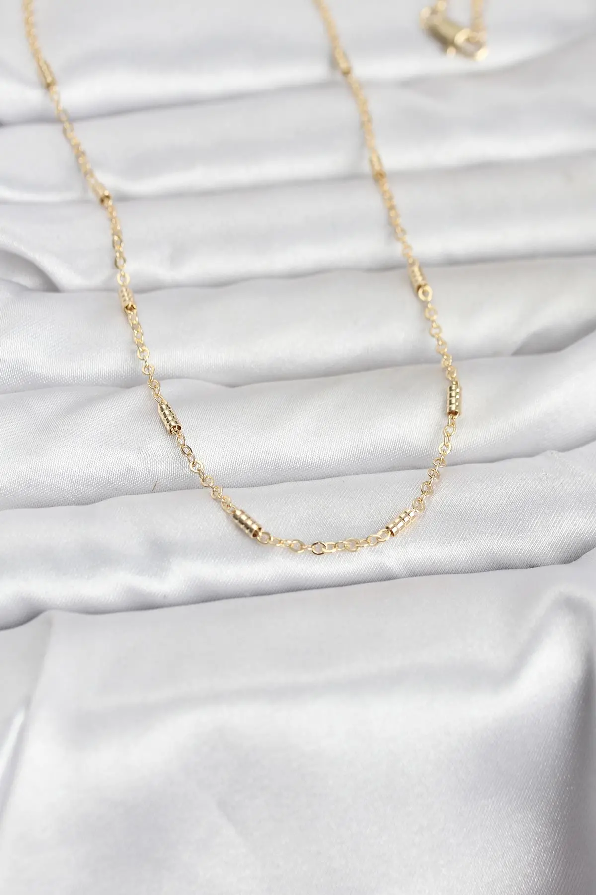 CM 14K Gold Renk Bar Zincir Model 60 cm Kadın Kolye TJ-BKO10973