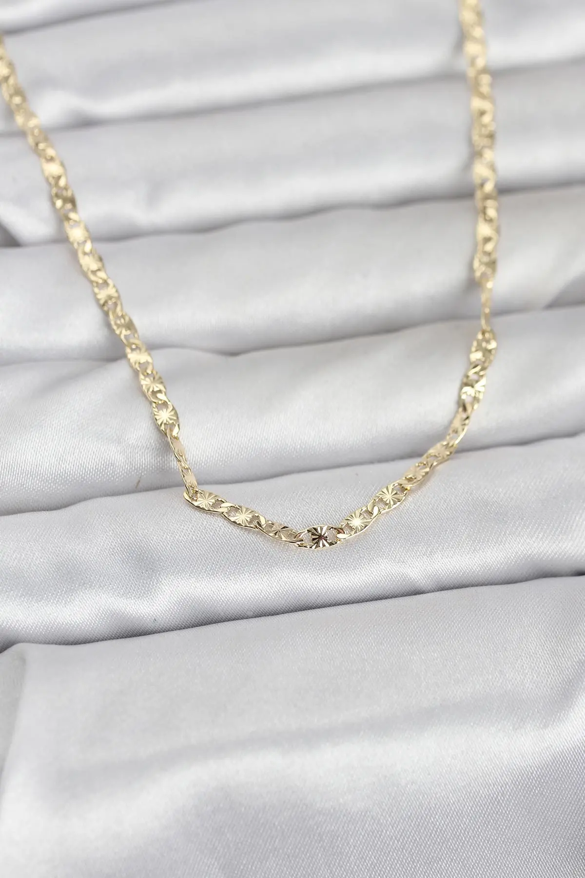 CM 14K Gold Renk Zincirli Model 60 cm Kadın Kolye TJ-BKO10976