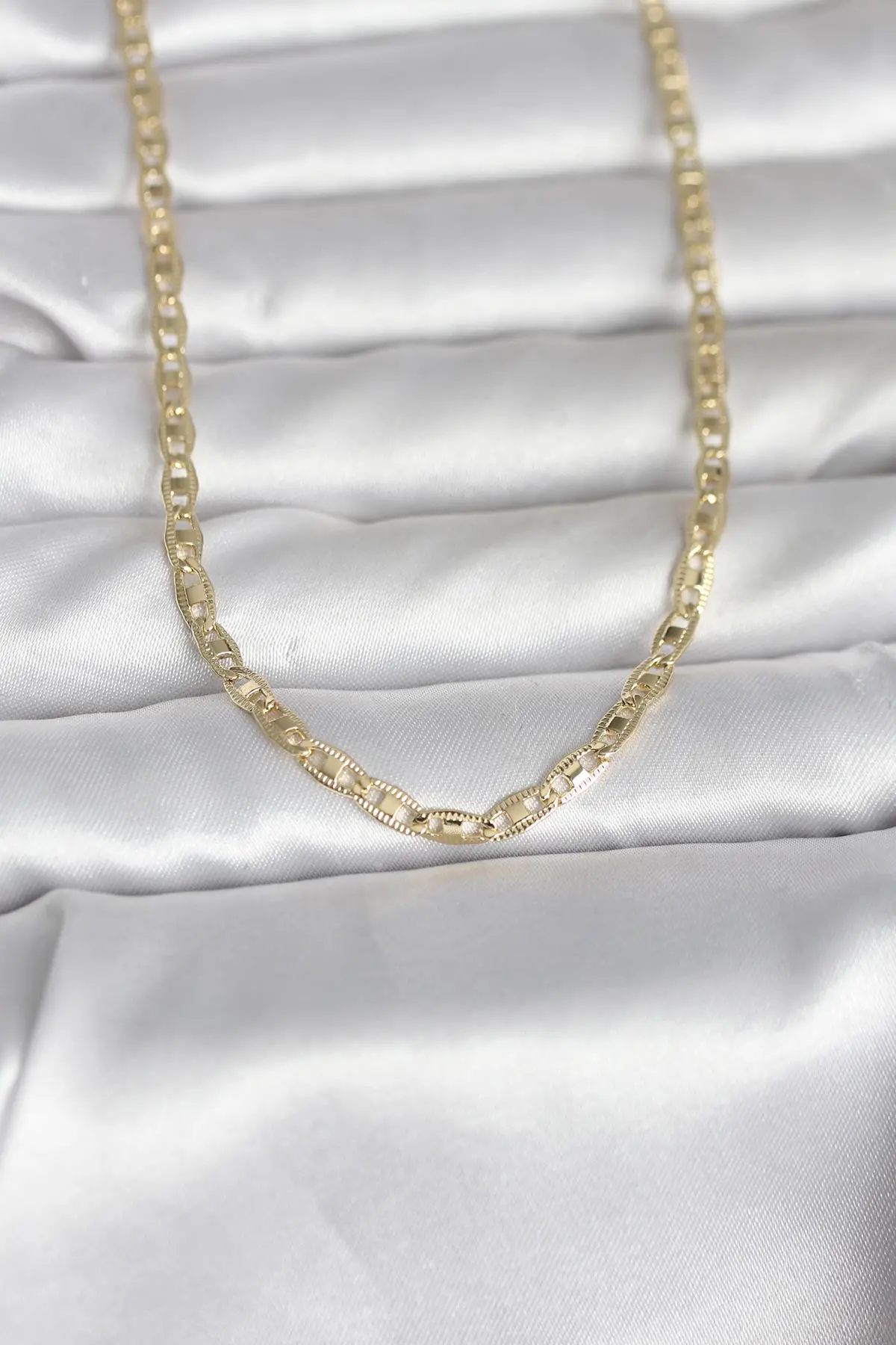 CM 14K Gold Renk Kesim Zincirli Model 60 cm Kadın Kolye TJ-BKO10981