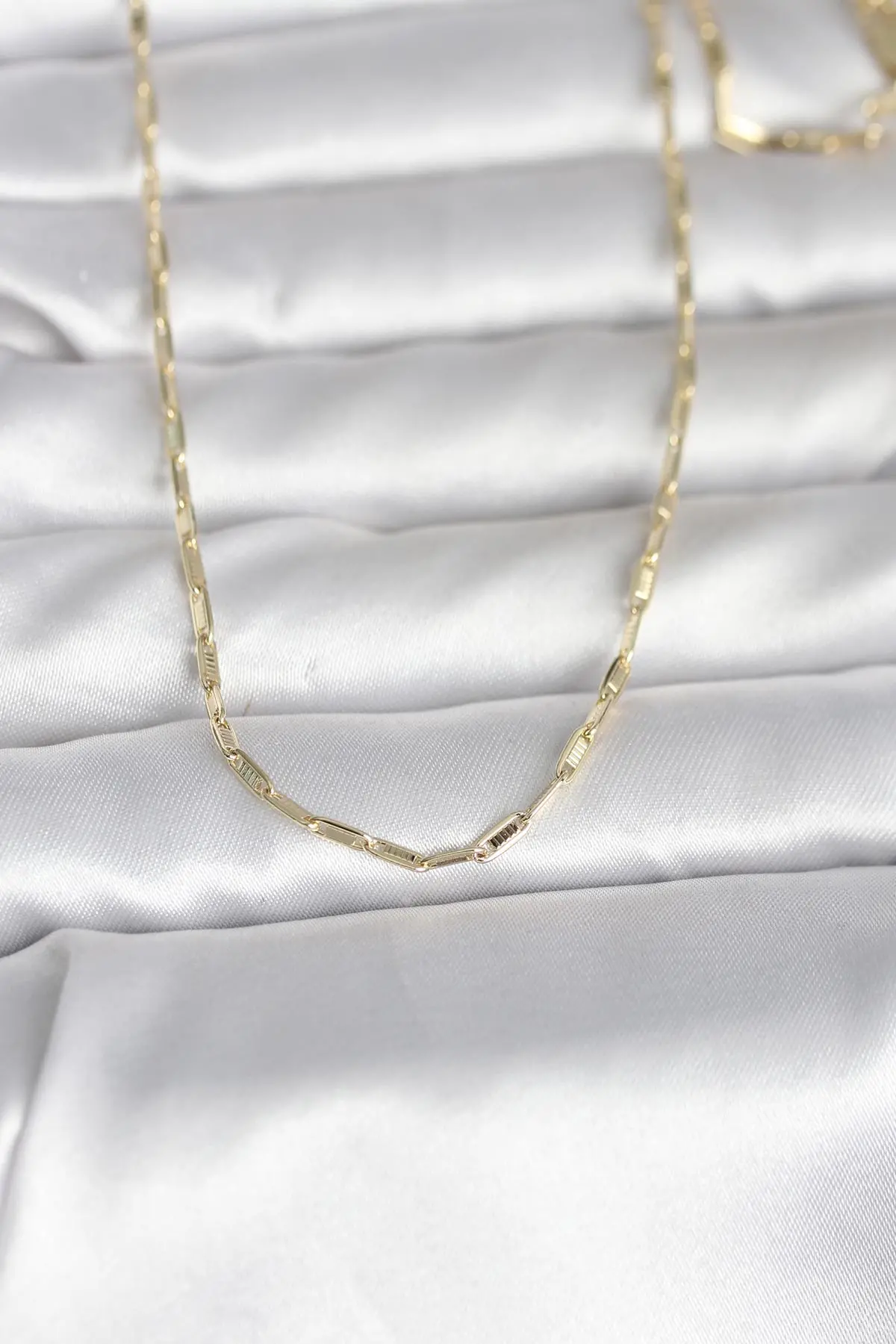 CM 14K Gold Renk İnce Ataç Zincir Model 60 cm Kadın Kolye TJ-BKO10983