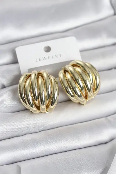 Pirinç Gold Renk Vintage Kadın Küpe TJ-BKP11655