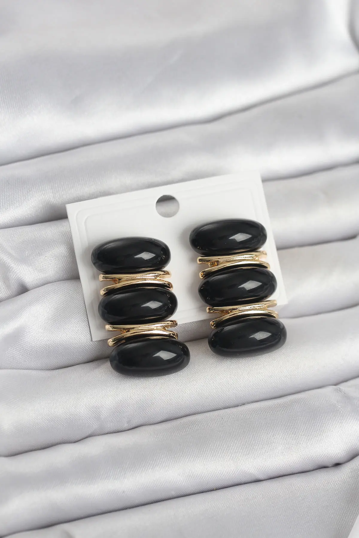 Siyah Vintage Model Gold Renk Kadın Küpe TJ-BKP11675