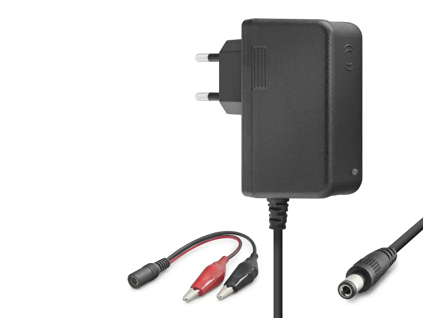 12V 1.2A 14.4W Krokodil Uç Akü Şarj Adaptörü - Siyah B5056