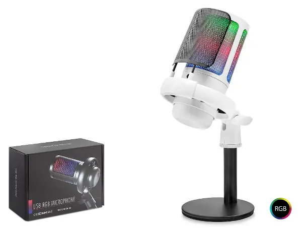 Profesyonel Mikser Kontrollü Rgb Mikrofon 24 Bit Çinko Alaşım Gövde Type-C - Beyaz ME6SW