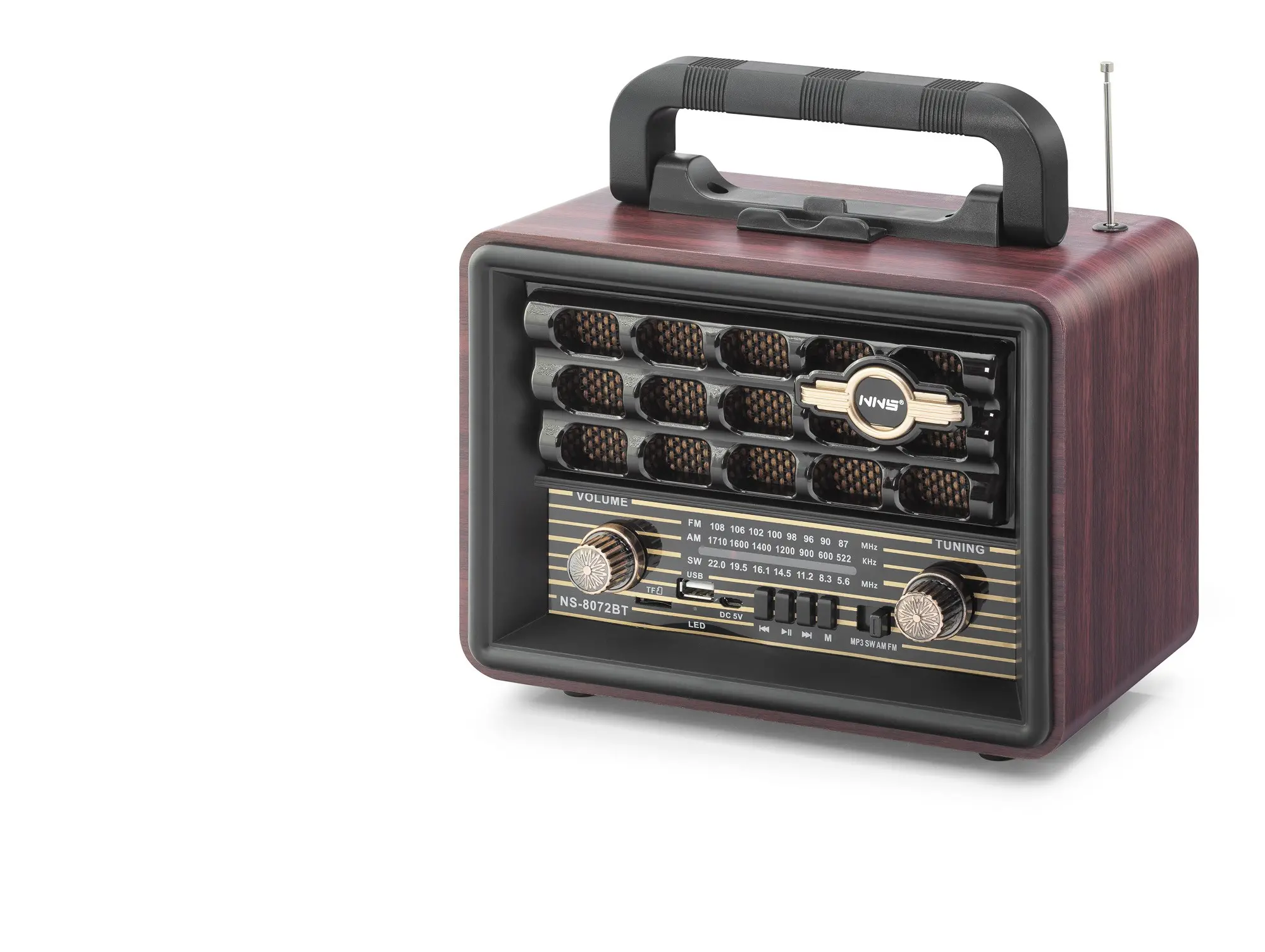 Bluetooth Nostaljik Hoparlör Fm 23.5 X 12 X 19 Cm NS8072BT