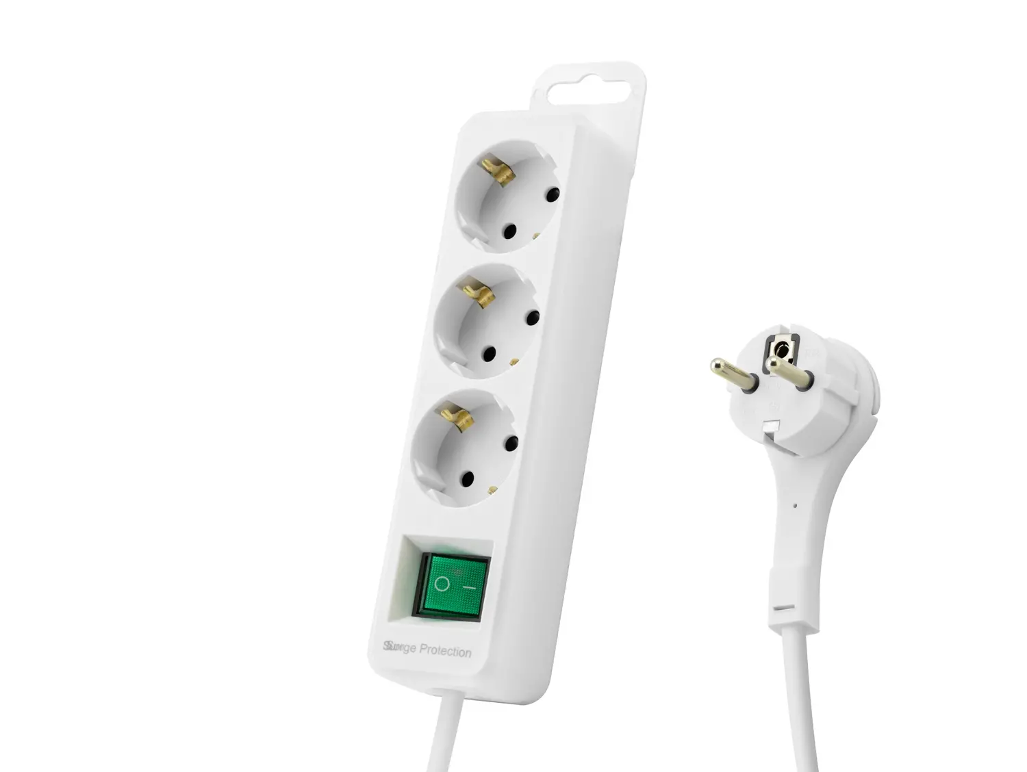 Akım Korumalı Uzatma Kablosu 3 Priz Anahtarlı 306 Joule 3G1.0Mm Tam Bakır 1.5M - Beyaz SPGF03