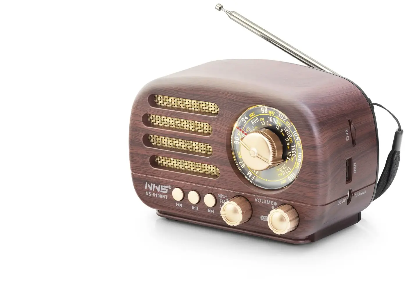 Bluetooth Nostaljik Hoparlör Fm 14.3 X 8 X 9.4 Cm NS8100BT