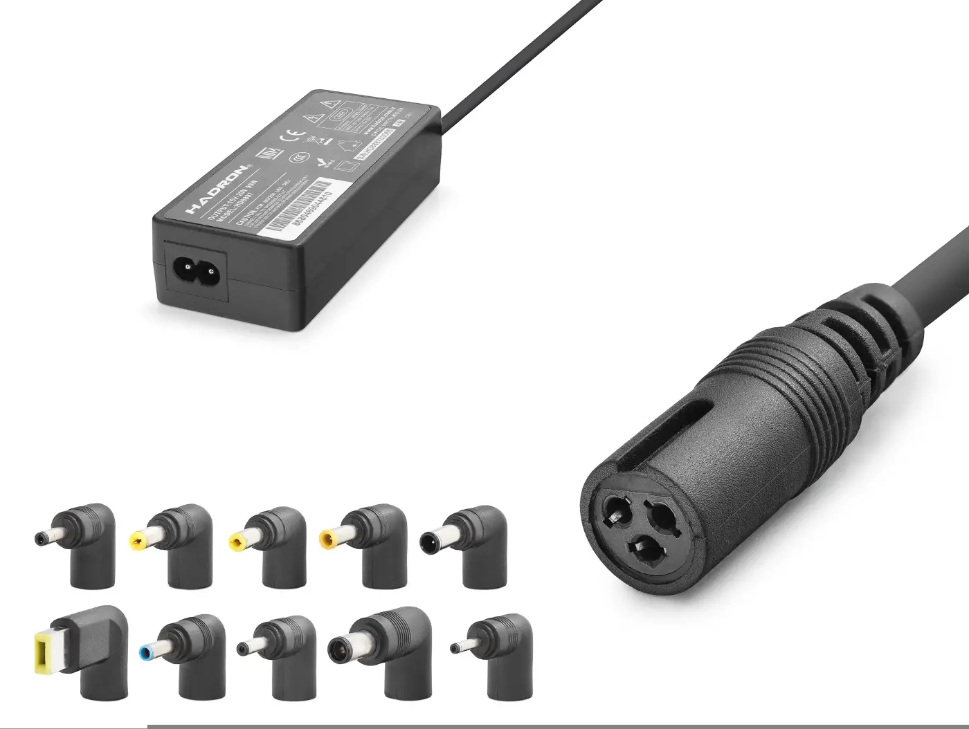 15-24V 90W Universal Laptop Adaptörü - 10 Farklı Uç - Tüm Markalarla Uyumlu - Siyah HD8887