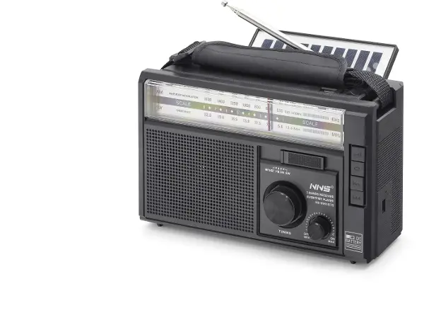 Bluetooth Solar Panelli Fm Radyo Usb Tf Nostaljik Hoparlör - Siyah NS9951BTS