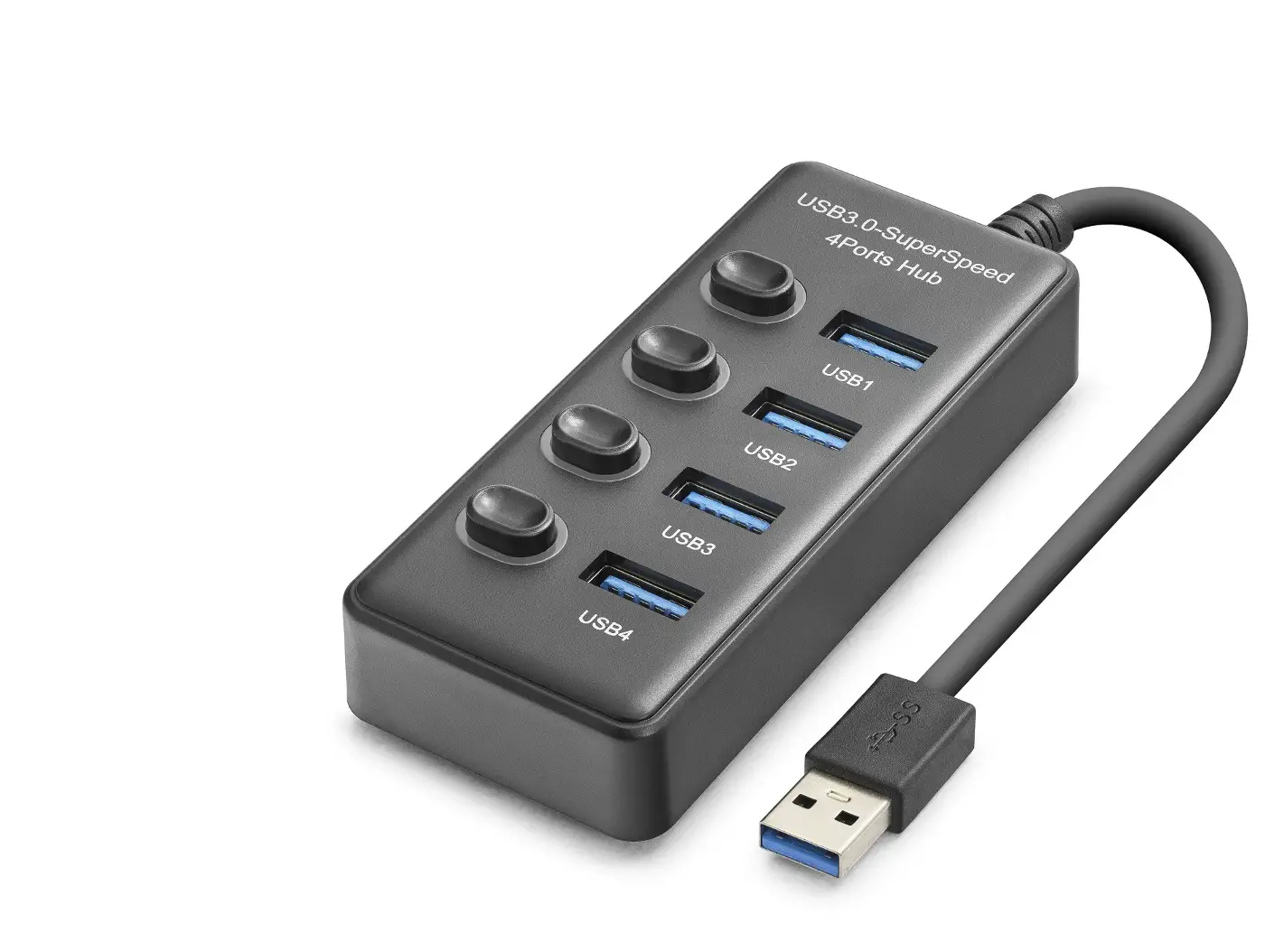 Usb 3.0 Hub Anahtarlı 4 Port 5 Gbps - Siyah HDX7048