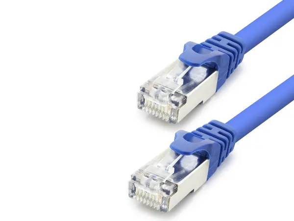 Cat7 Ethernet Patch Kablosu 10 Gbps 600 Mhz 30 Cm - Mavi HDX5097