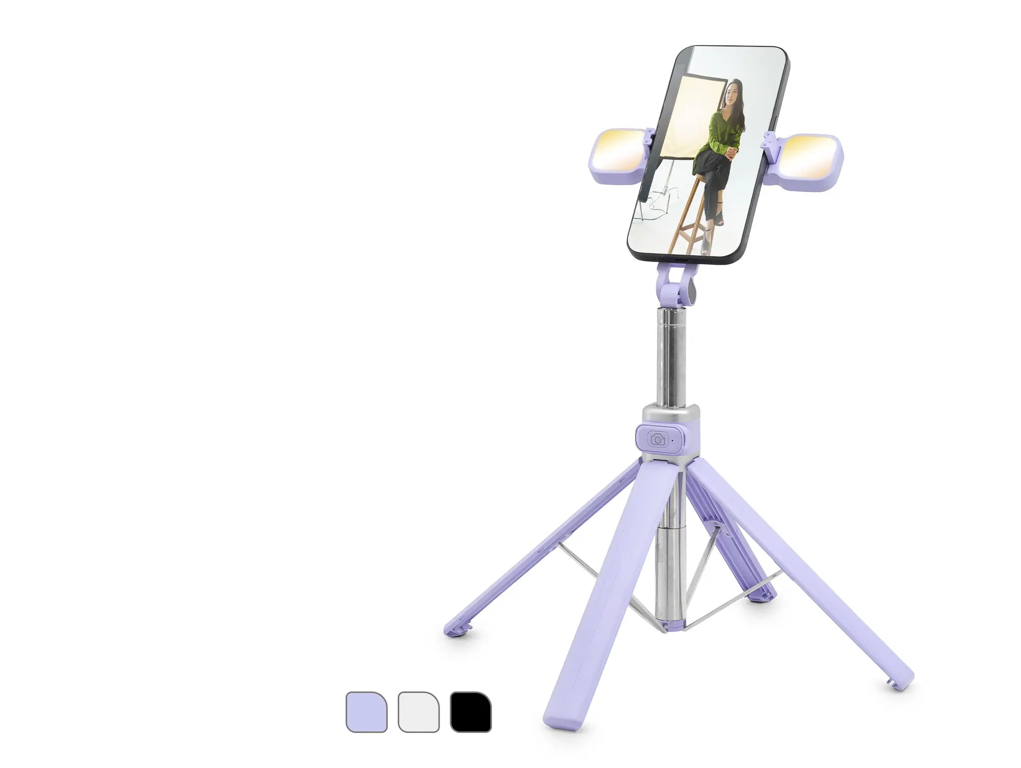 Telefon Tripodu Ve Selfie Çubuğu Seti Bluetooth 4.0 Kumandalı Led 130 Cm - Çok Renkli ND1035