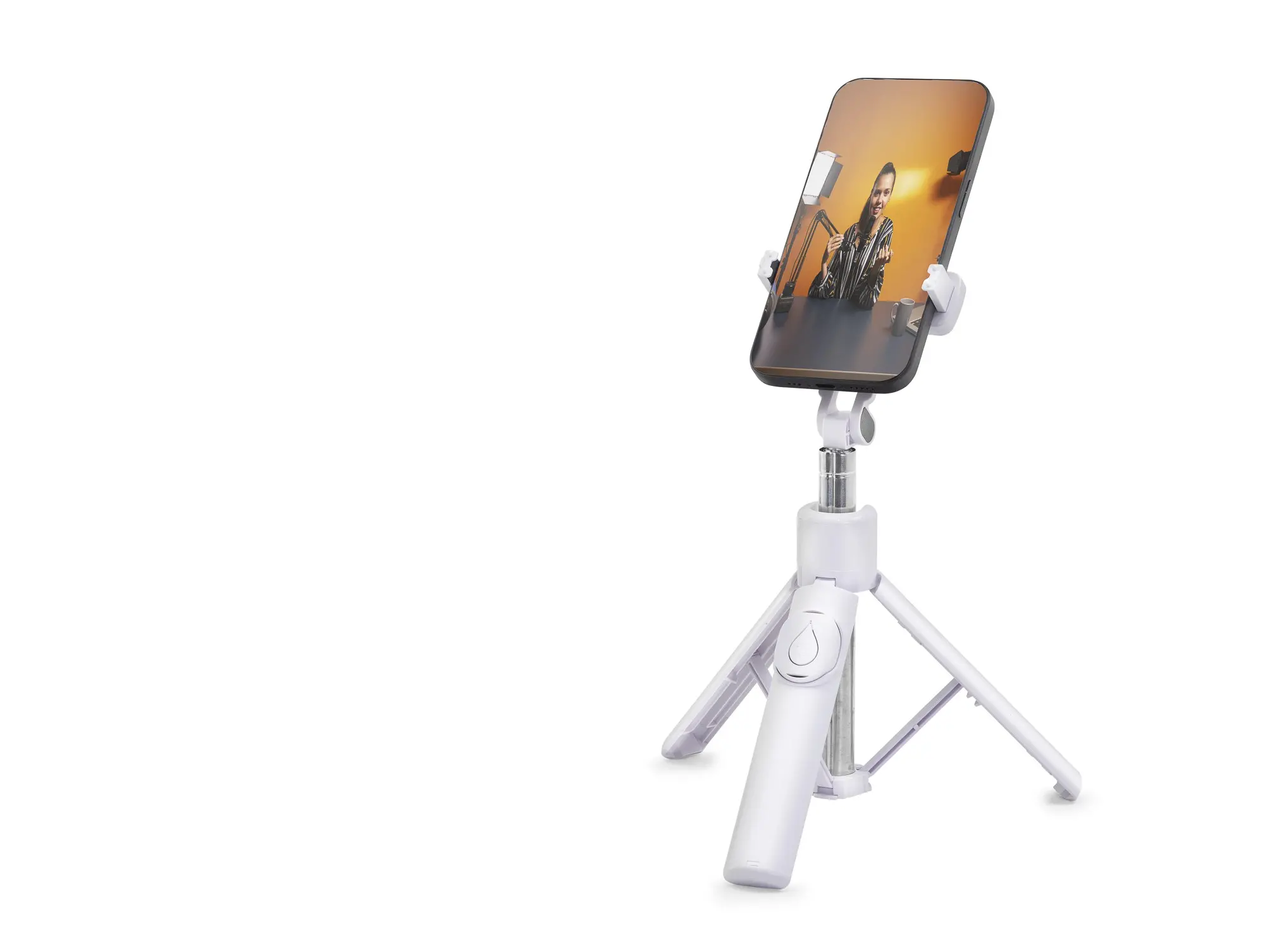 Telefon Tripodu Ve Selfie Çubuğu Seti Bluetooth 4.0 Kumandalı - Beyaz ND1031