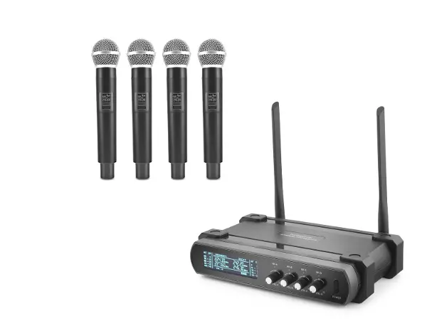 Profesyonel Kablosuz Vhf Mikrofon 4’Lü Set - Siyah HDX2792