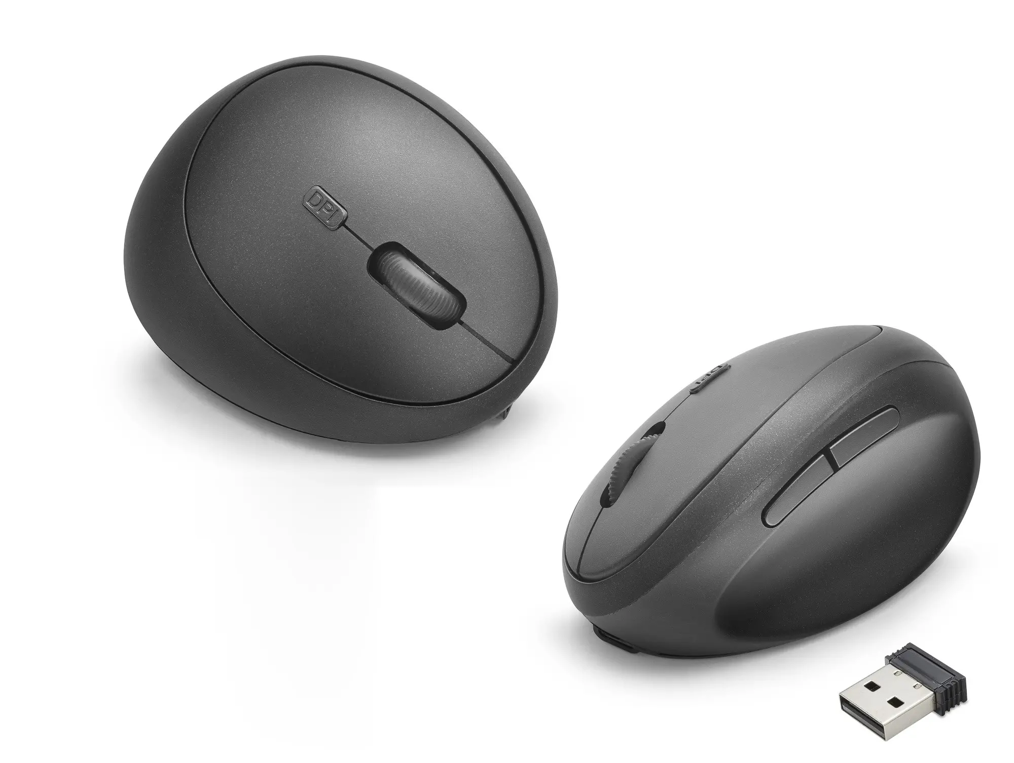 Kablosuz Ergonomik Dikey Mouse Dual Mod 3200 Dpi 6 Tuş Bilek Dostu - Siyah ND1210