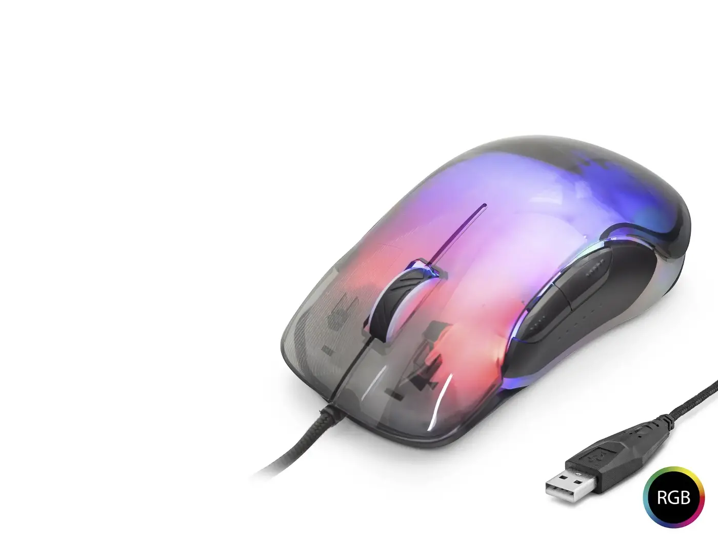 G702 Mouse 7200 Dpi 6 Tuş 1000 Hz Rgb - Kristal Siyah