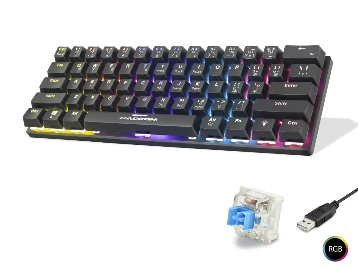 Mekanik Mini Klavye Blue Switch Rgb - Siyah G509B