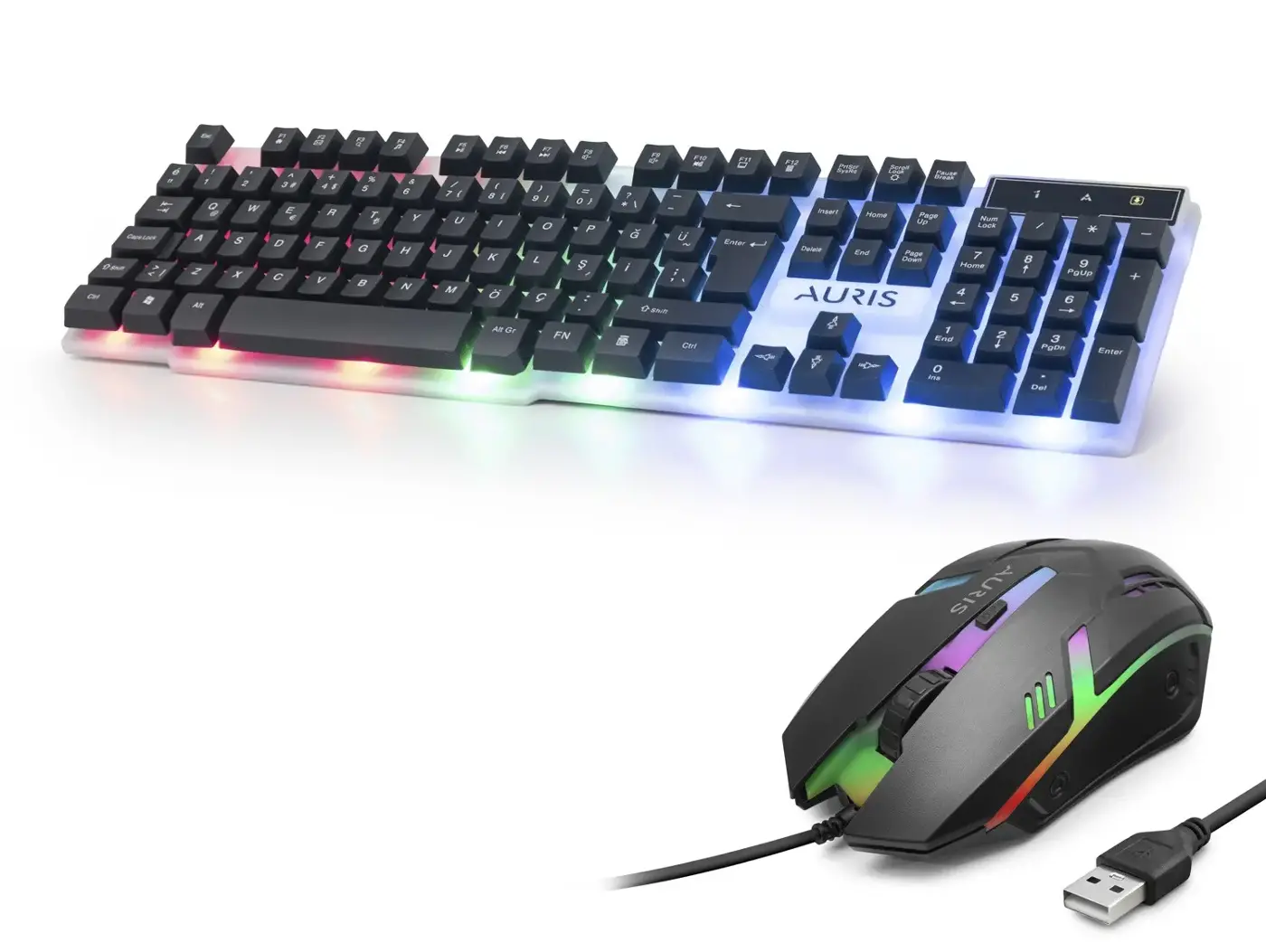 Klavye Ve Mouse Seti Led - Siyah KGC10