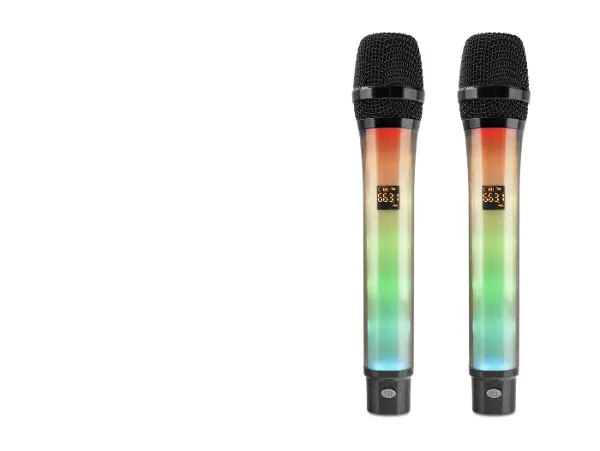 Profesyonel Kablosuz Uhf 2 Mikrofonlu Set Rgb - Siyah WX-82
