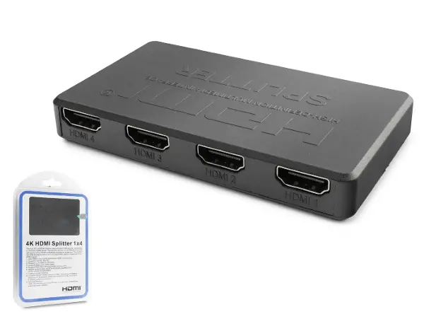 Hdmi Splitter 4K 1 In 4 Out + Usb Güç Kablosu - Siyah HDX1372