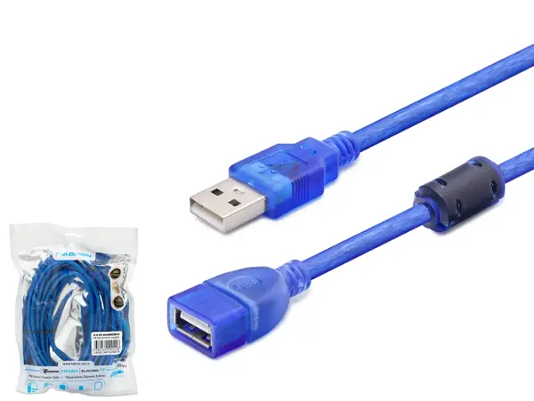 Usb Uzatma Kablosu 5 M - Şeffaf Mavi̇ HDX7536