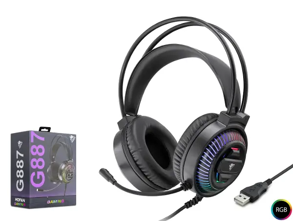 Kulaklik Usb Rgb 7.1 - Si̇yah G887
