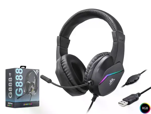 Kulaklik Usb Rgb - Si̇yah G888