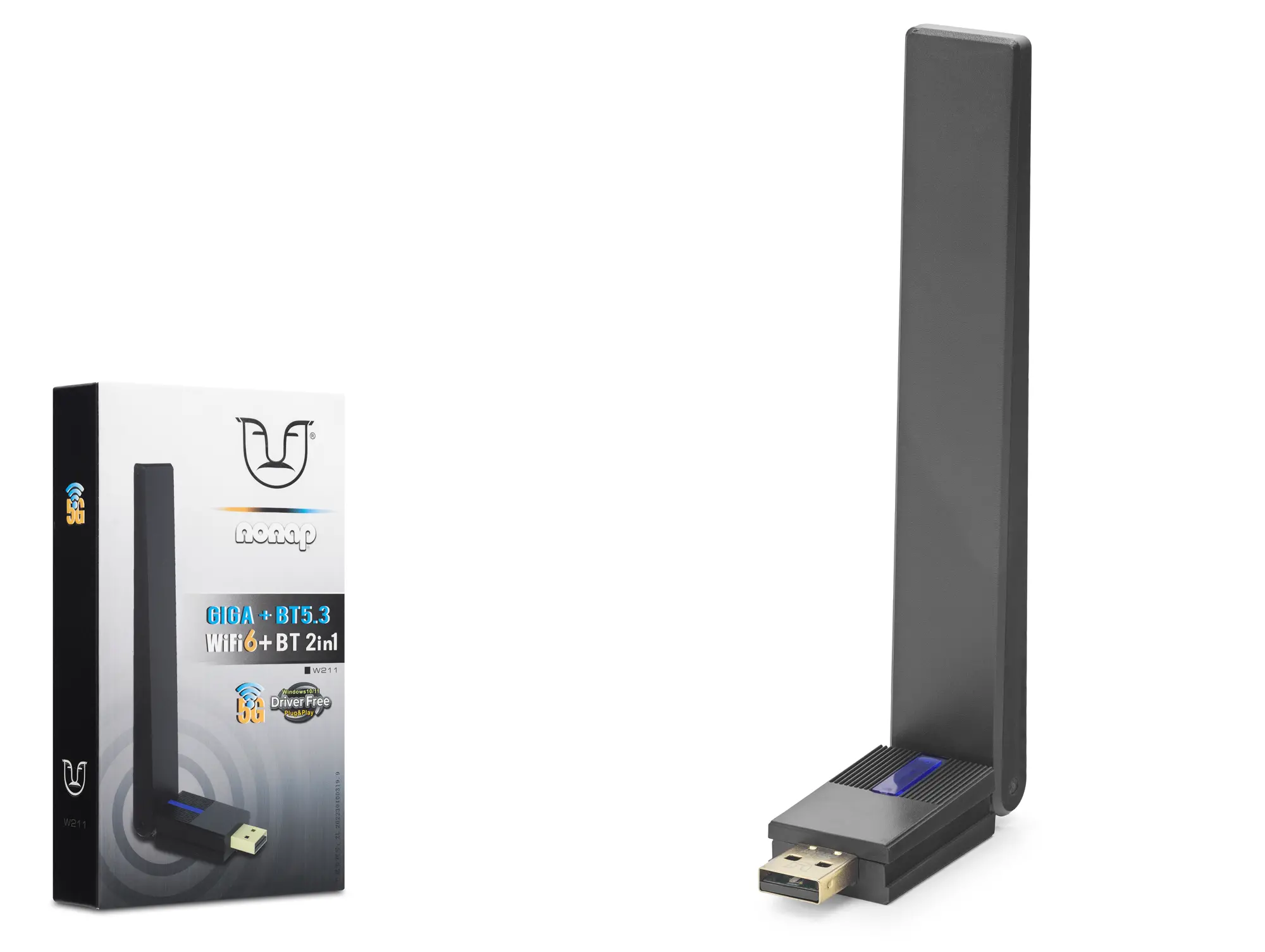 Usb Wifi 6 + Bluetooth 5.3 Adaptör 2 In 1 W211