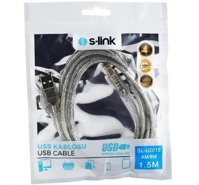 SL-U2015 1.5 Metre USB 2.0 Yazıcı Kablosu (Am-Bm)