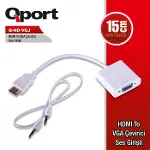 Q-HD-VGJ HDMI To VGA Ses Girişli Çevirici Adaptör-1